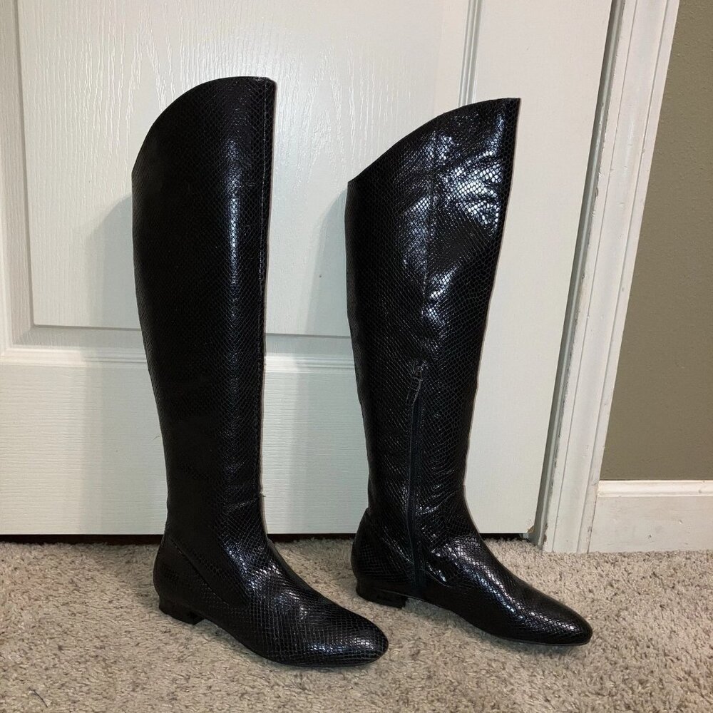 VIA SPIGA Leather Boots BLACK RIDING BOOTS - Sz 8 M